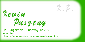 kevin pusztay business card